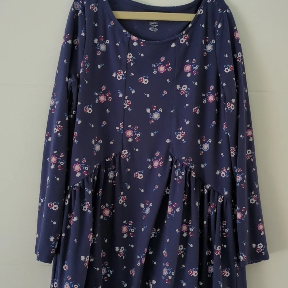 Tea collection Floral Long Sleeve High Low Cotton Dress Easter Girls 12